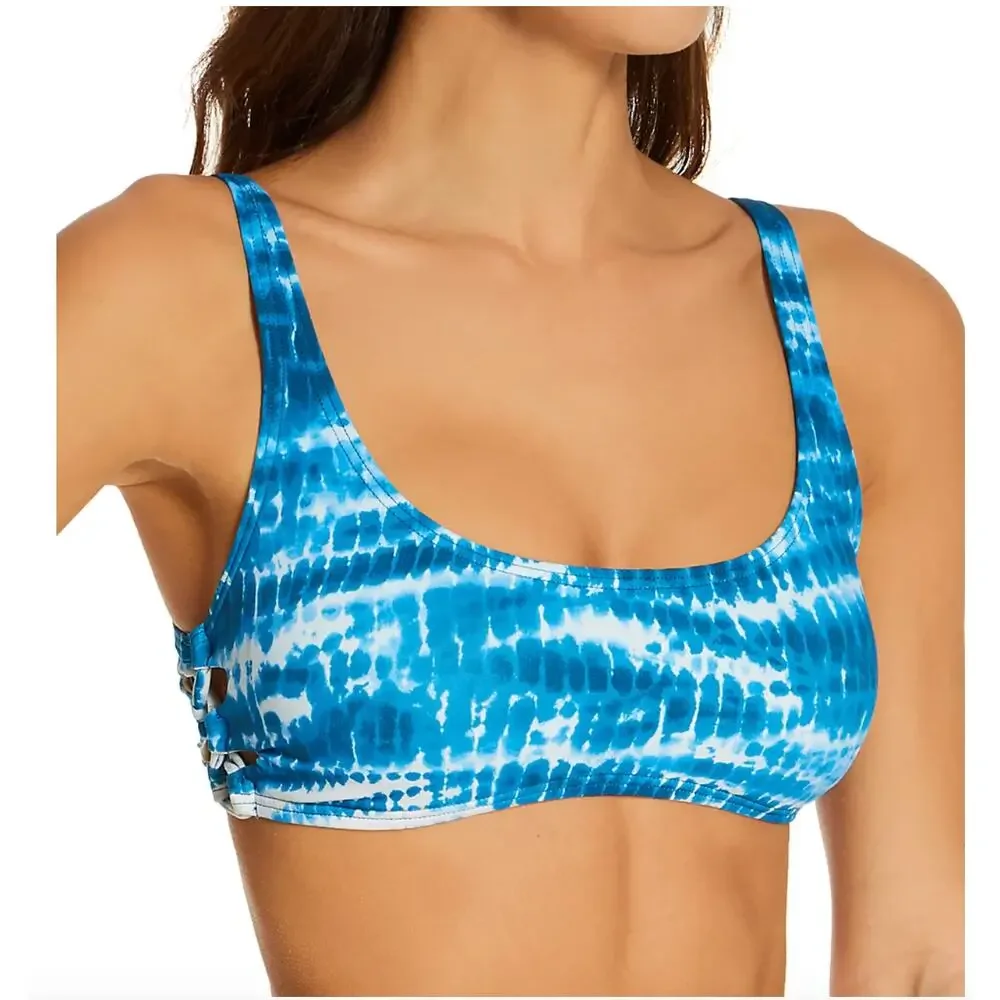 Vince Camuto Side Lace Bikini Top - Blue Tie Dye - Small - NWT